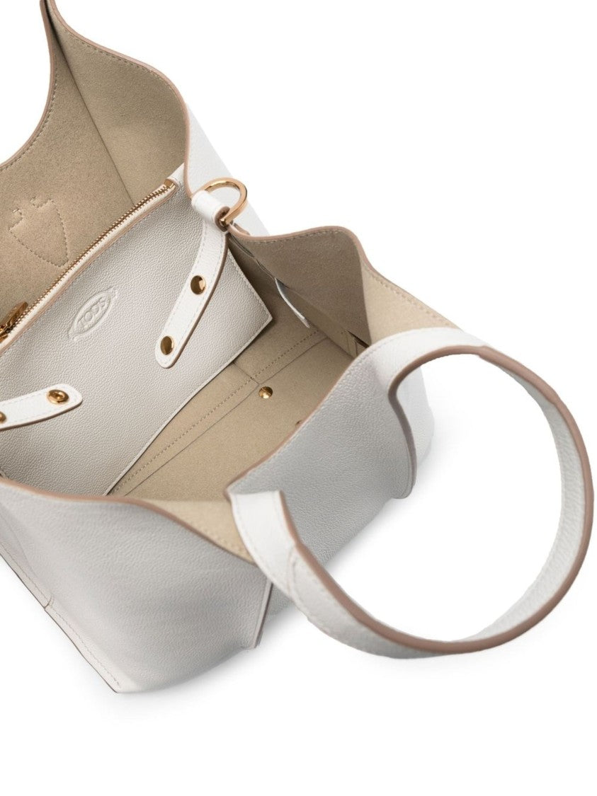 Tod's White Shopping T Timeless Leather Handbag