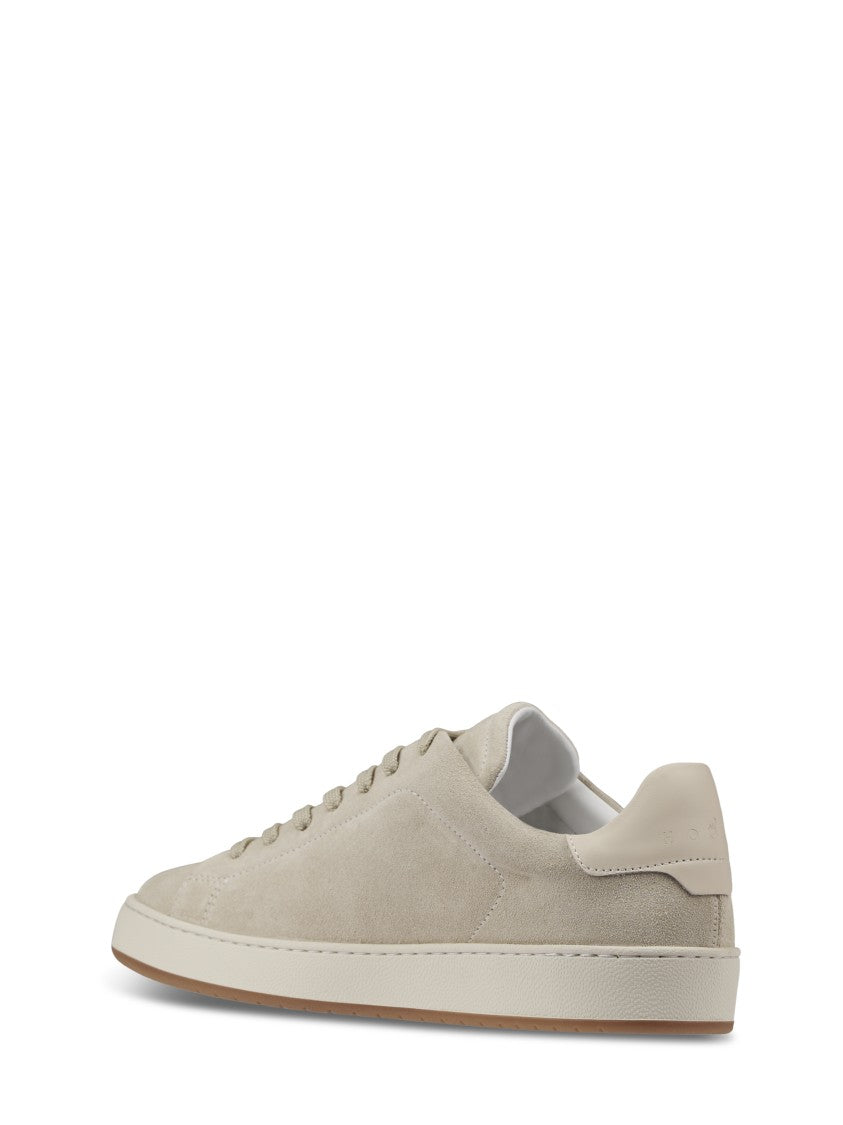 Hogan Minimalist Suede Sneakers With Perforated Detailing