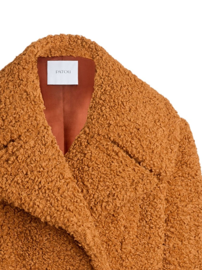 Patou Cropped Double-Breasted Coat In Sustainable Wool Blend