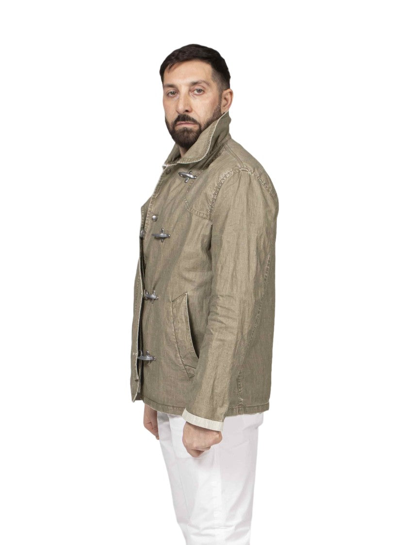 Fay 4 Hooks Archive High-Collar Hook-Closure Jacket