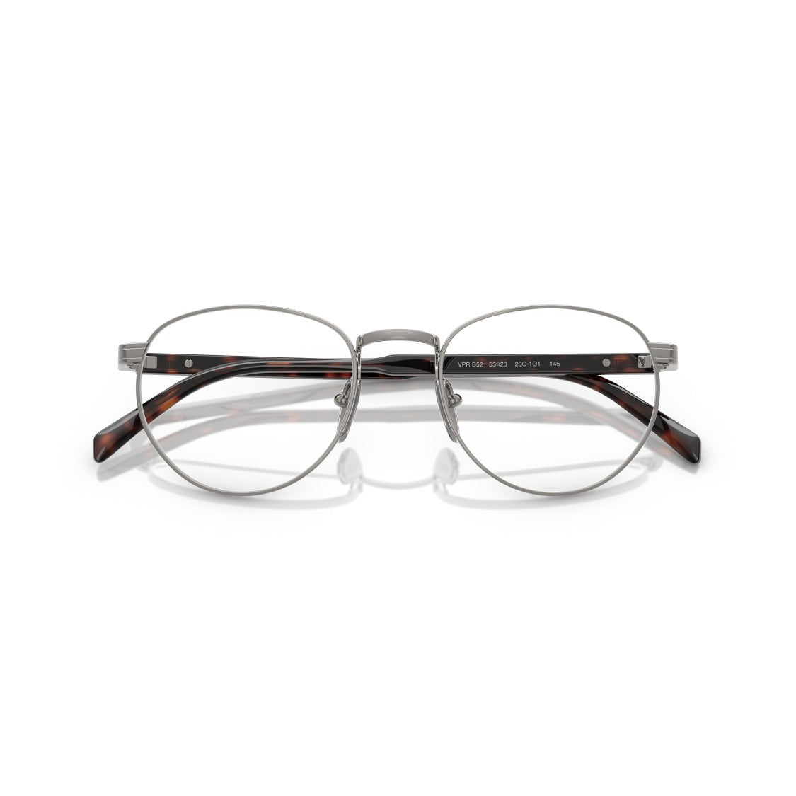 Prada 0Pr B52v Rounded Lens Silver Frame Eyeglasses