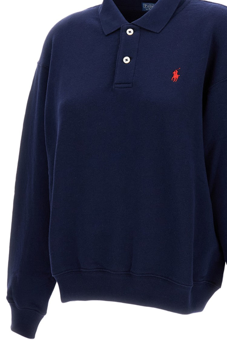 Polo Ralph Lauren Blue Embroidered Polo Neck Sweater