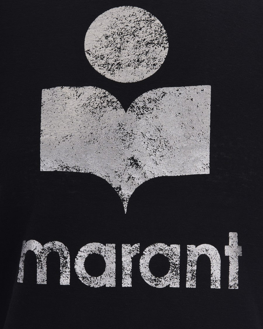 Isabel Marant Étoile Short-Sleeved Round Neck T-Shirt With Metallic Logo Detail