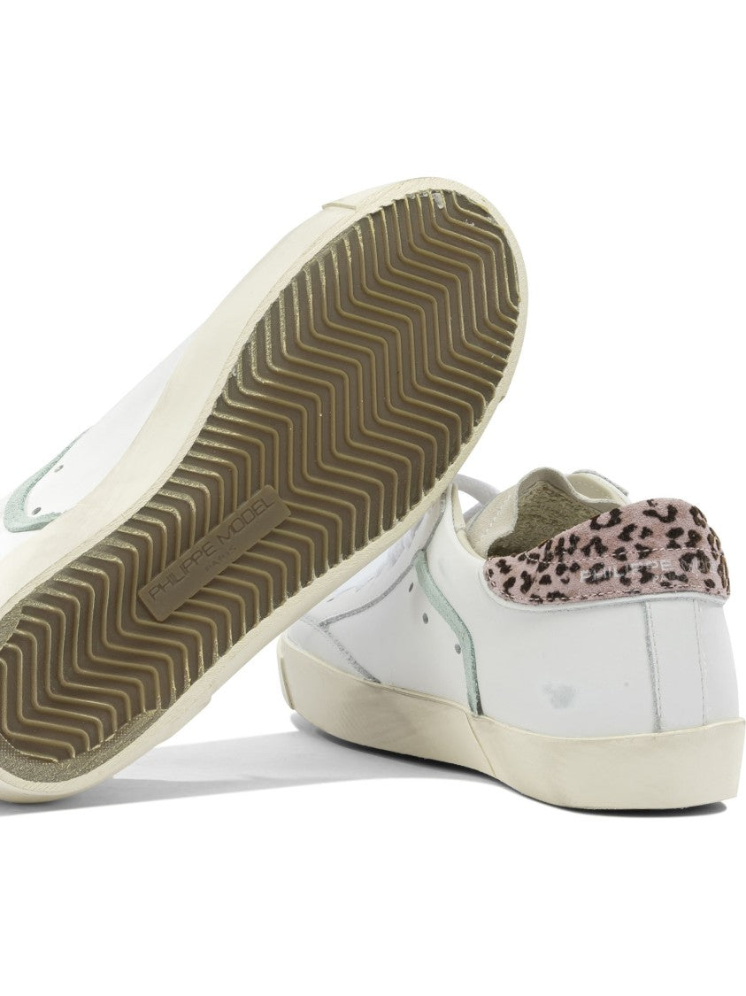 Philippe Model Paris Low-Top Leather Sneakers With Unique Accents