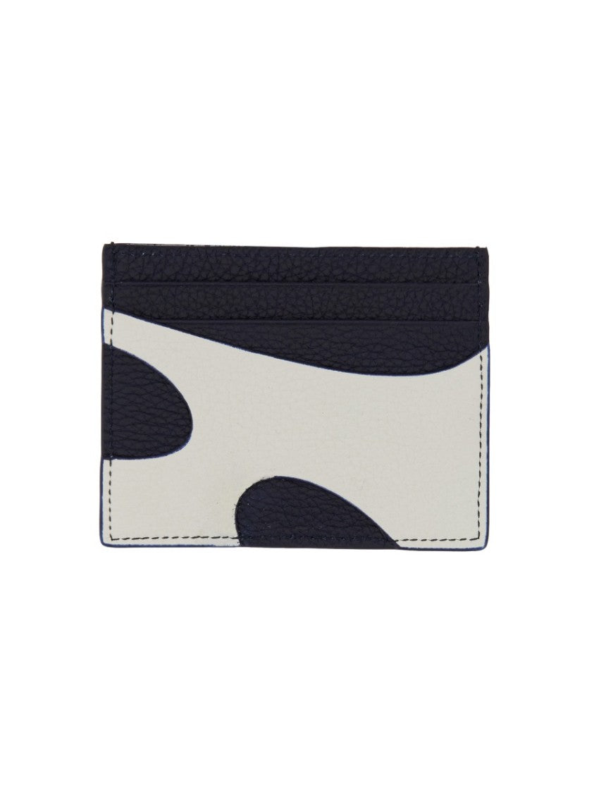 Ferragamo Textured Calfskin Card Holder With Modern Aesthetic