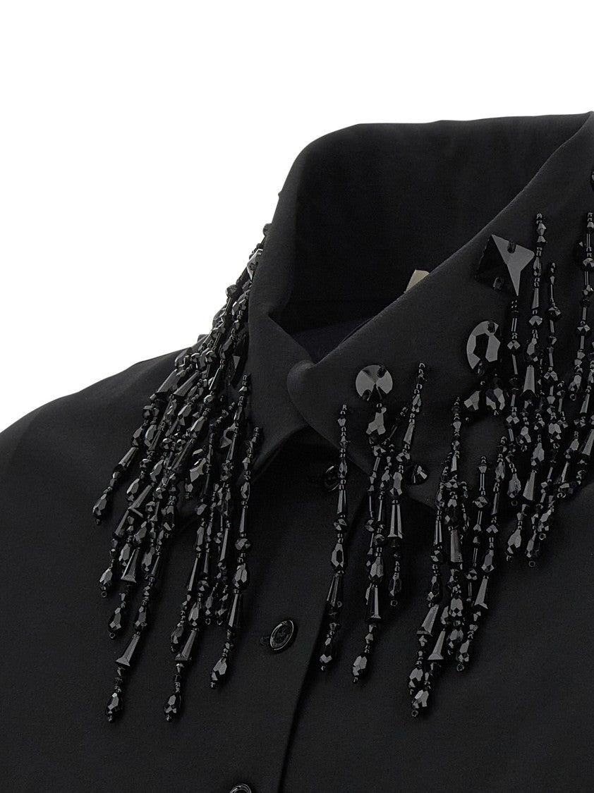 Alberta Ferretti Fitted Stretch Wool Blend Shirt