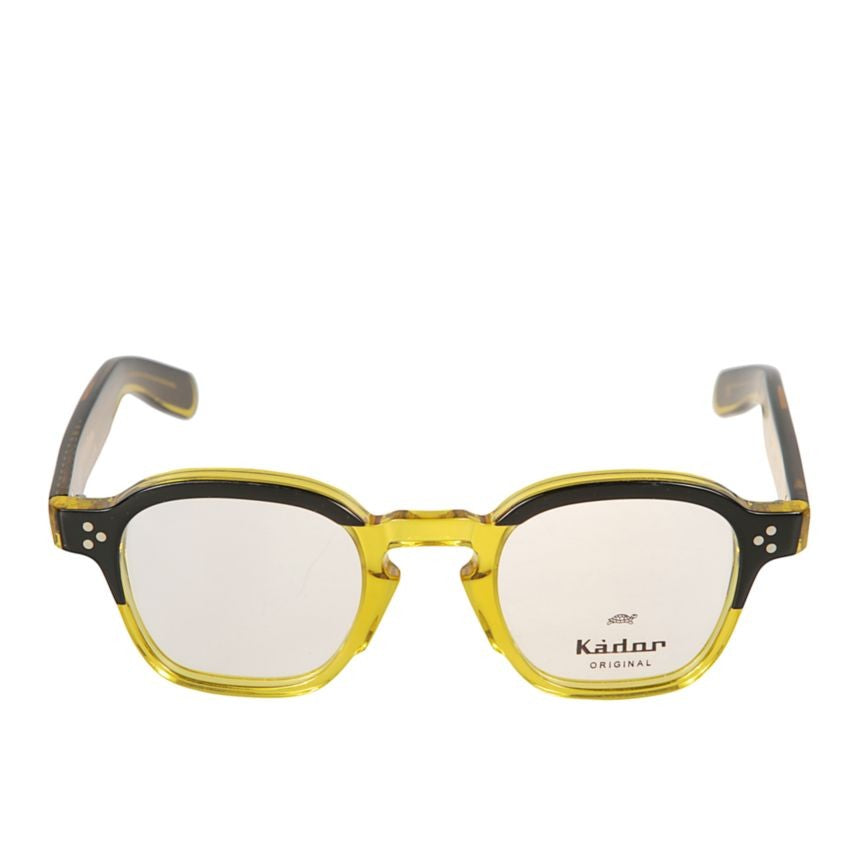 Kador Jack Translucent Yellow Square Frame Sunglasses With Accented Temples