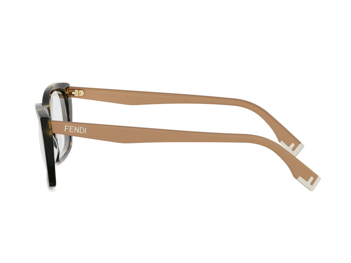Fendi Fe50155i Oversized Tortoiseshell Square Eyeglasses