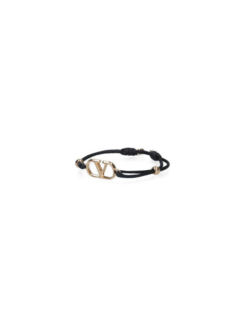 Valentino Garavani Black Fabric Vlogo Signature Bracelet