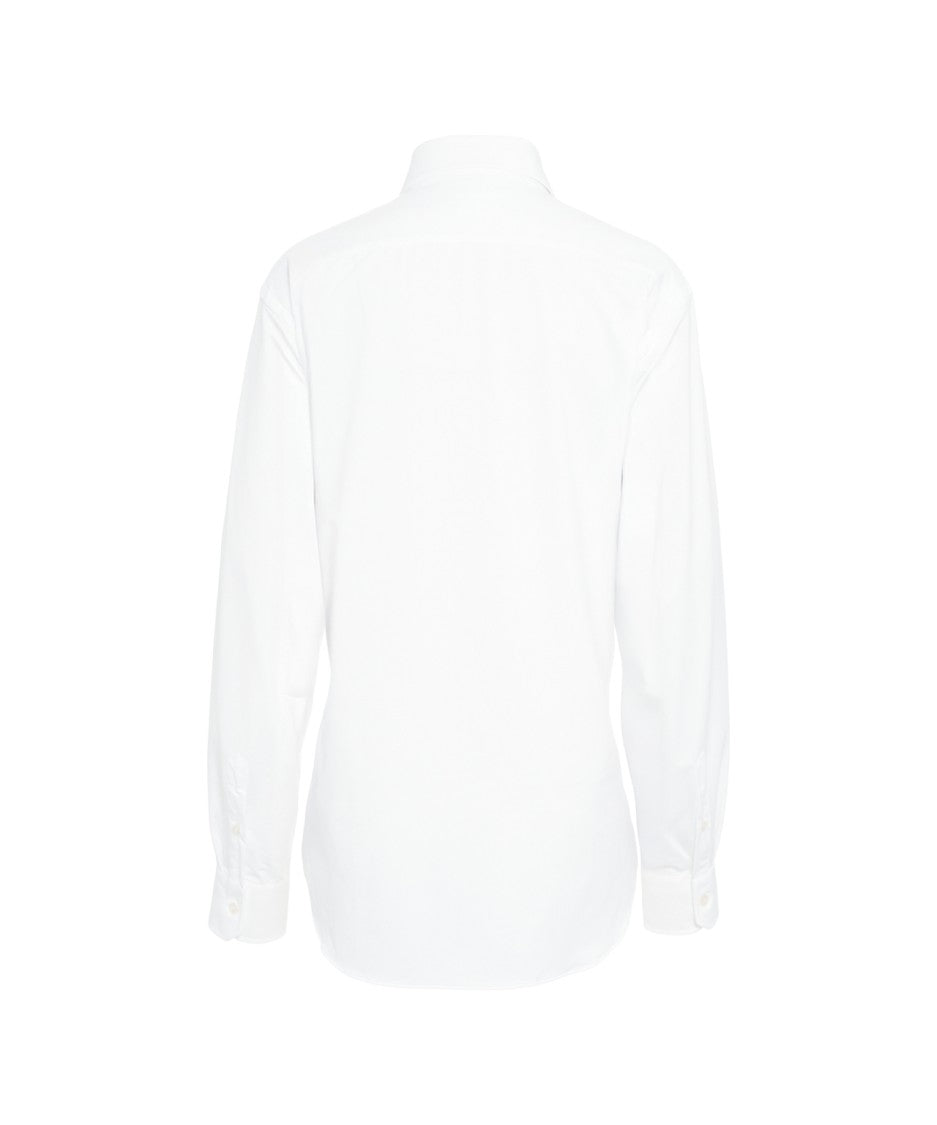 Gender Tailored White Shirt With Collar