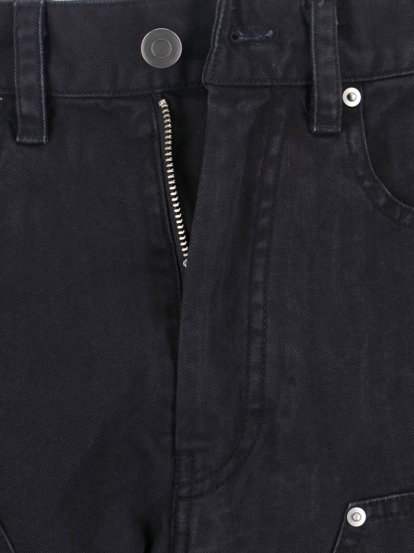 Tonywack Black Cotton Denim Cargo Shorts
