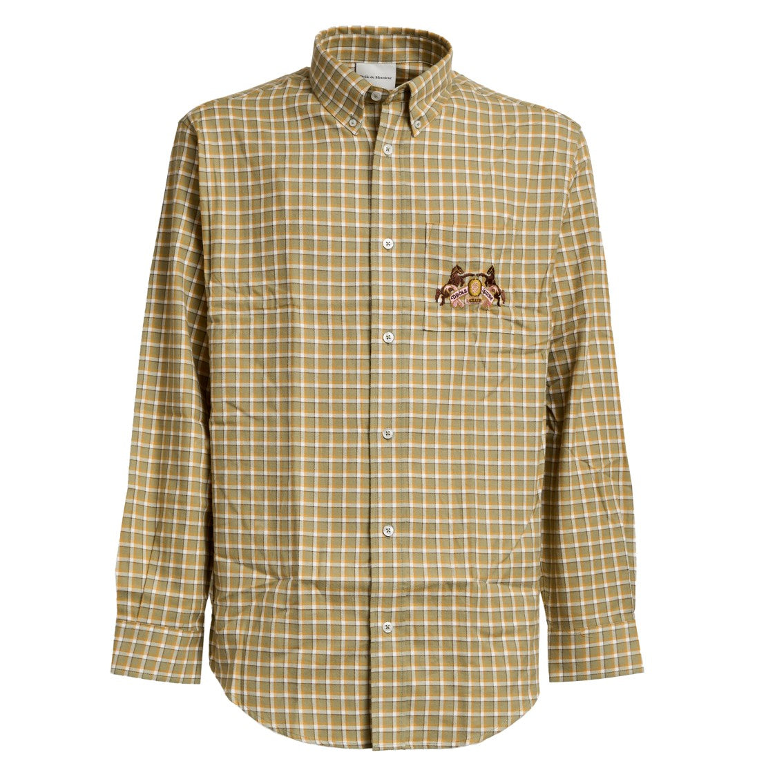 Drôle De Monsieur Checkered Khaki Button-Down Shirt