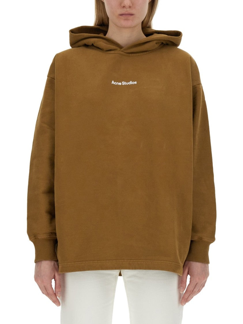 Acne Studios Relaxed-Fit Brown Sweatshirt With Subtle Logo