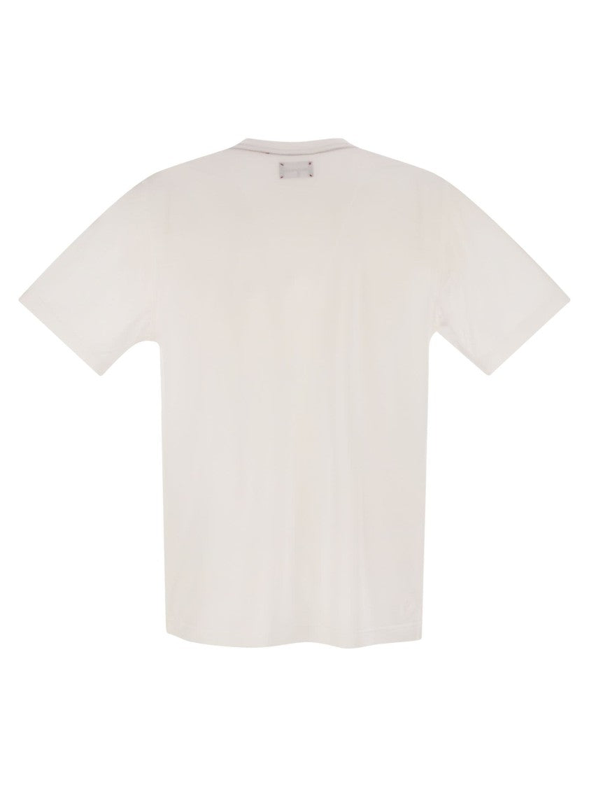 Kiton Crew-Neck Cotton T-Shirt With Chest Logo