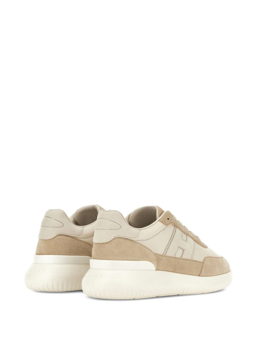 Hogan Beige Suede Overlay Sneakers