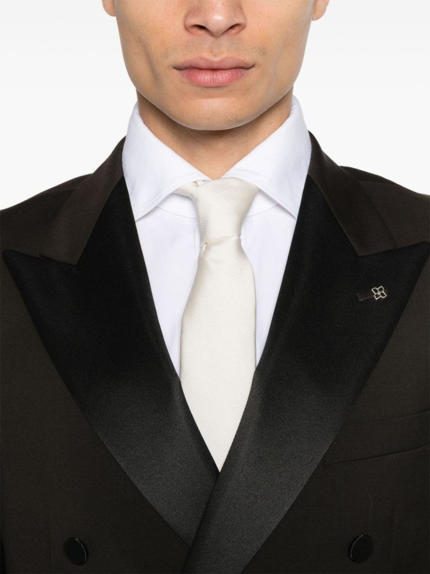 Tagliatore Chocolate Brown Double-Breasted Smoking Jacket