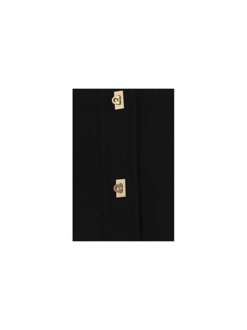 Salvatore Ferragamo Black Golden Buttons Wool Jacket
