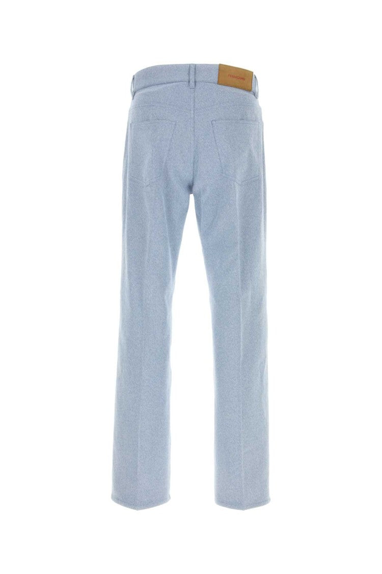 Salvatore Ferragamo Light-Blue Oxford Pant