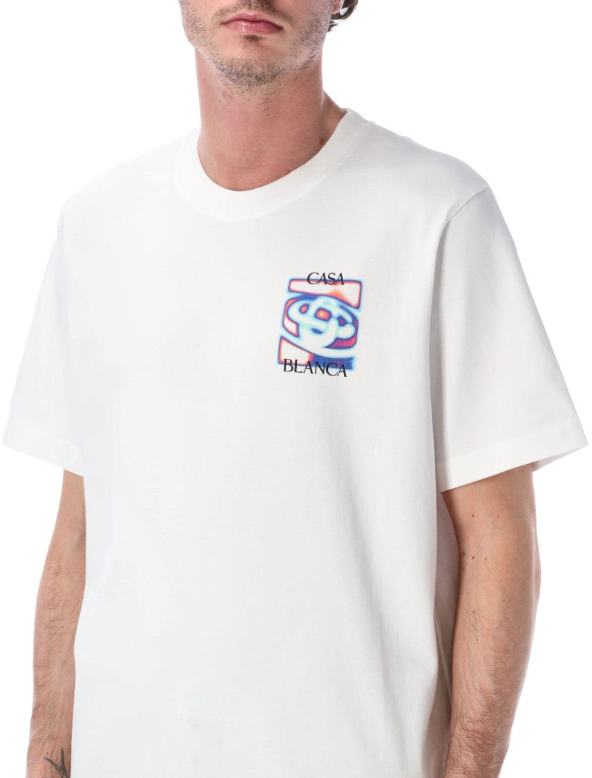 Casablanca White Heat Map Logo White T-Shirt