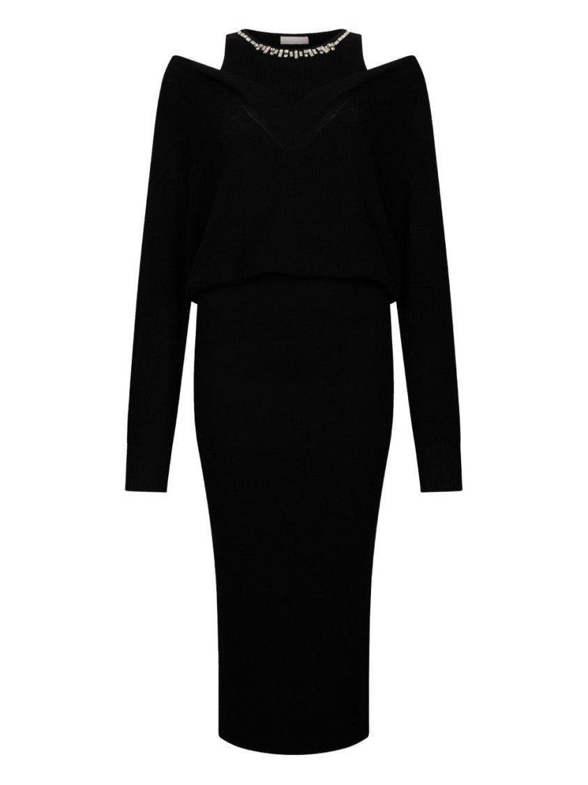 Liu Jo Midi Dress With Cut-Out Shoulder Details