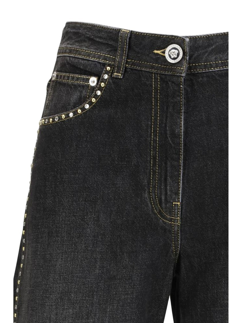 Versace Black Cotton Denim Jeans