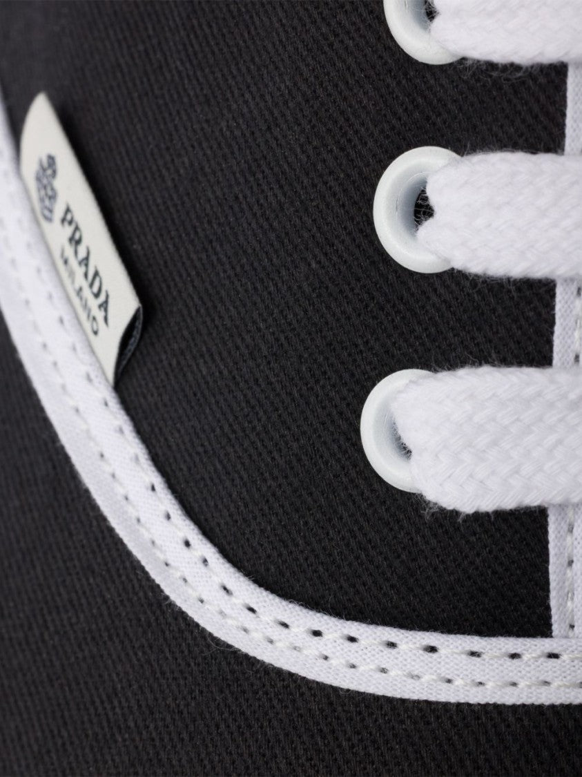 Prada Low-Top Black Canvas Sneakers
