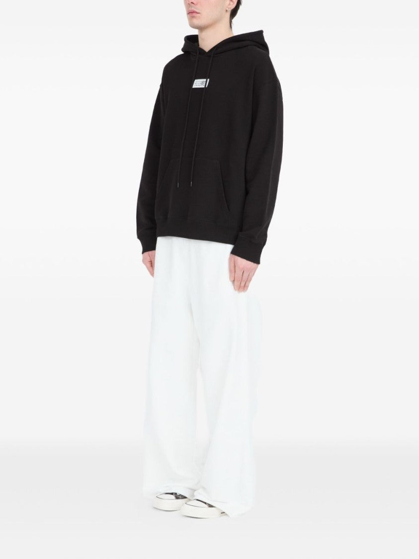 Mm6 By Maison Margiela Black Front Pouch Logo Hoodie