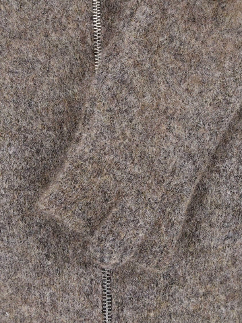 Roa Grey Textured High Collar Sweater
