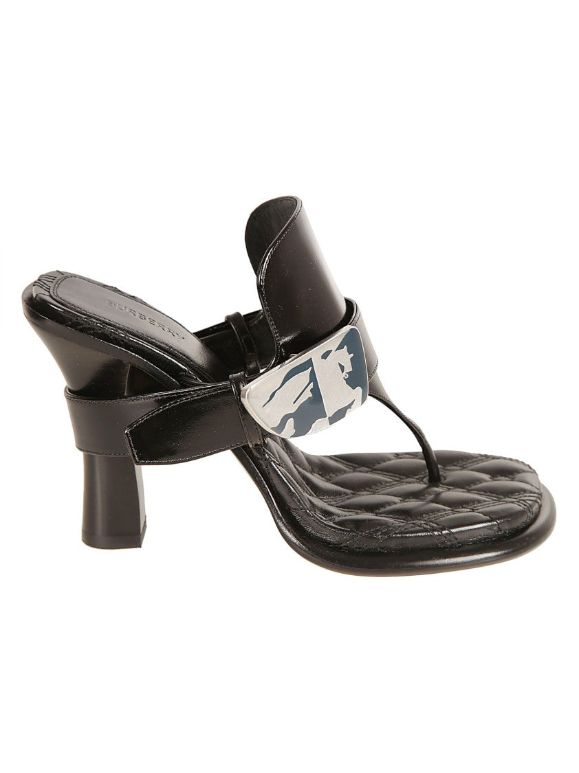 Burberry Quilted Black Leather Sandals
