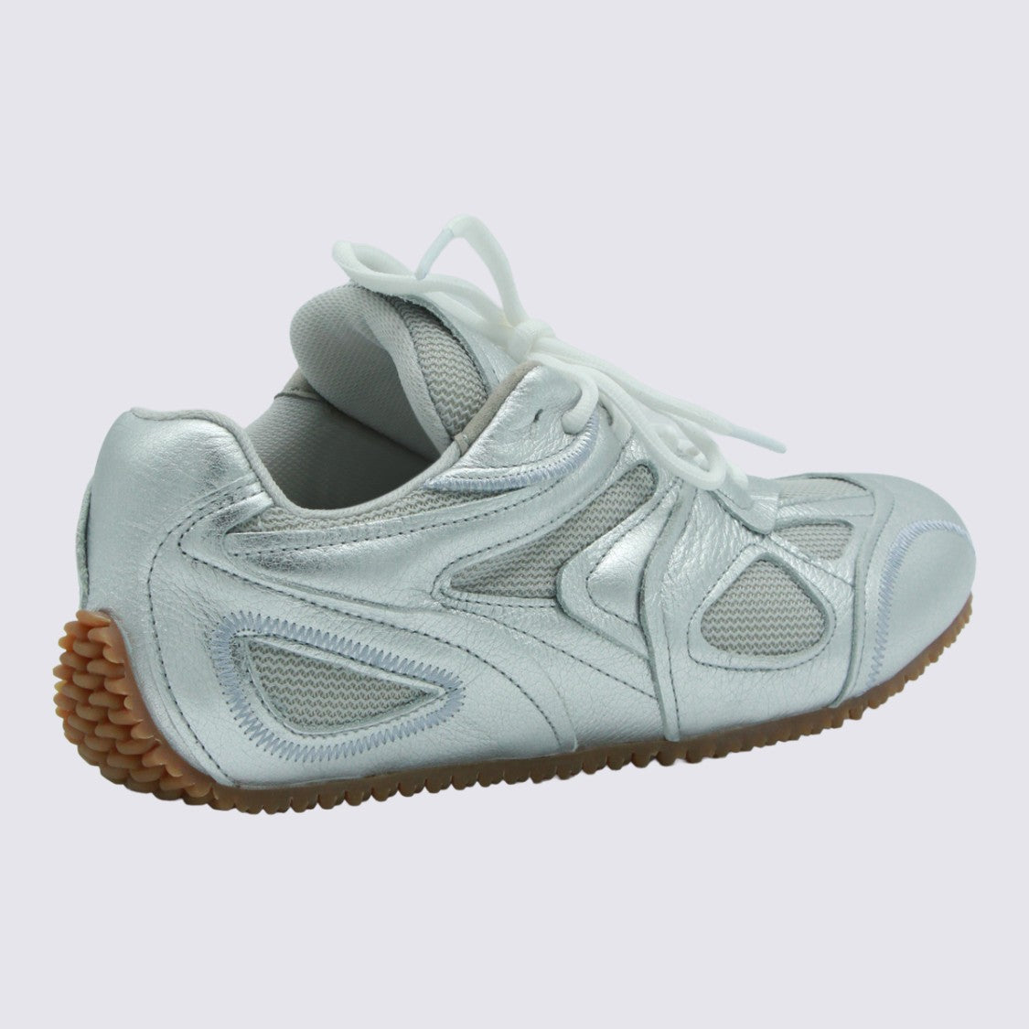 Axel Arigato Metallic Silver Sneakers With Mesh Inserts