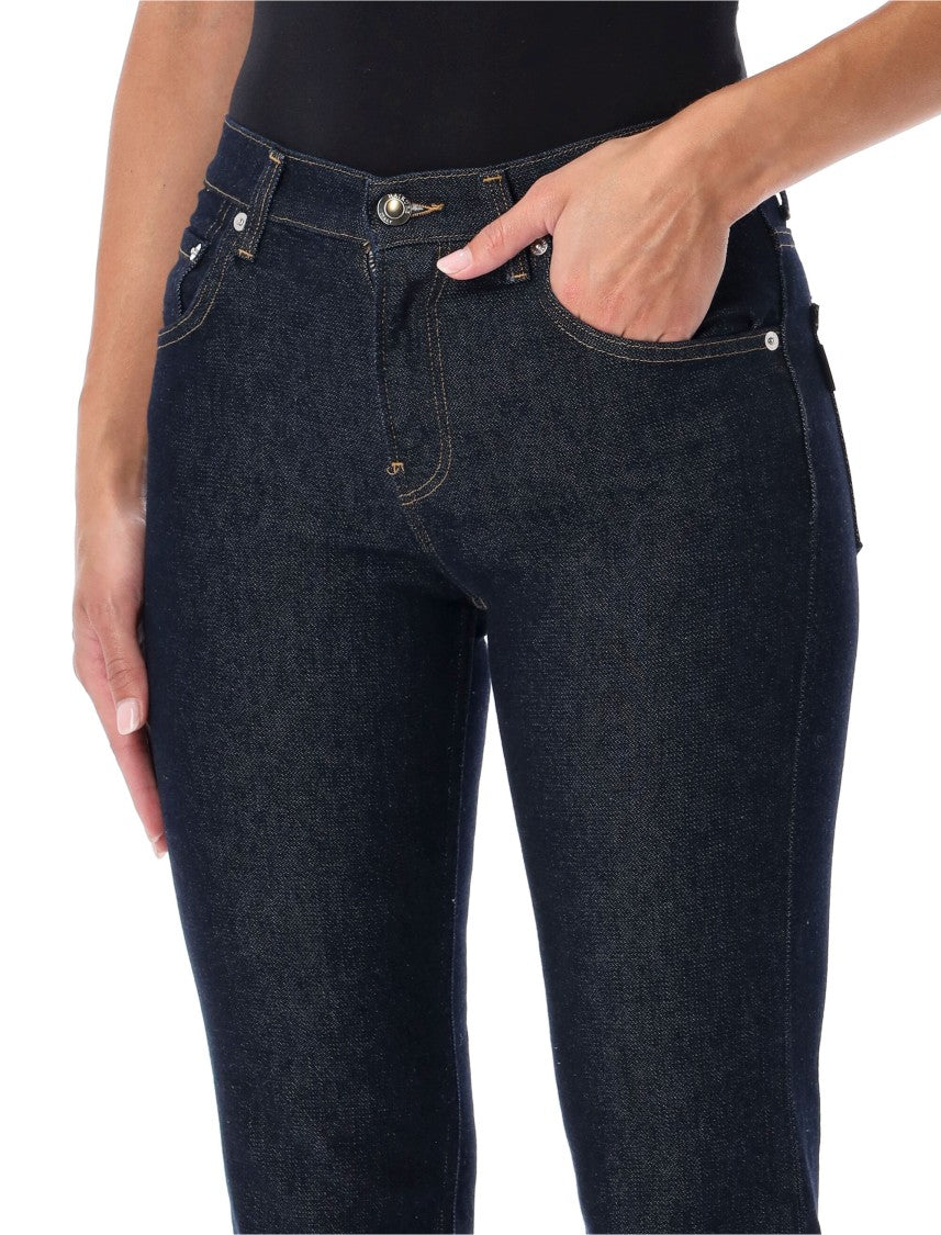 Haikure Fitted Jeans With Slightly Flared Hem And Logo Detail