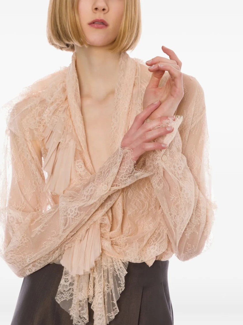 Alberta Ferretti Tailored Fit Button-Down Pointed Collar Shirt