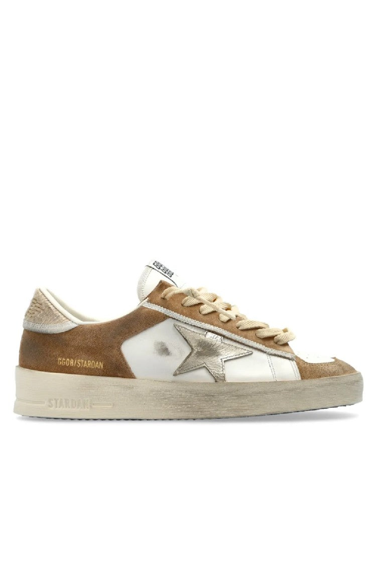 Golden Goose Textured Leather Sneakers With Star Emblem