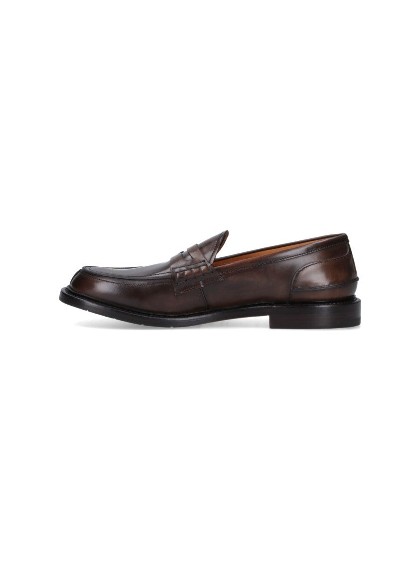 Premiata Polished Leather Loafers With Penny Strap Detail