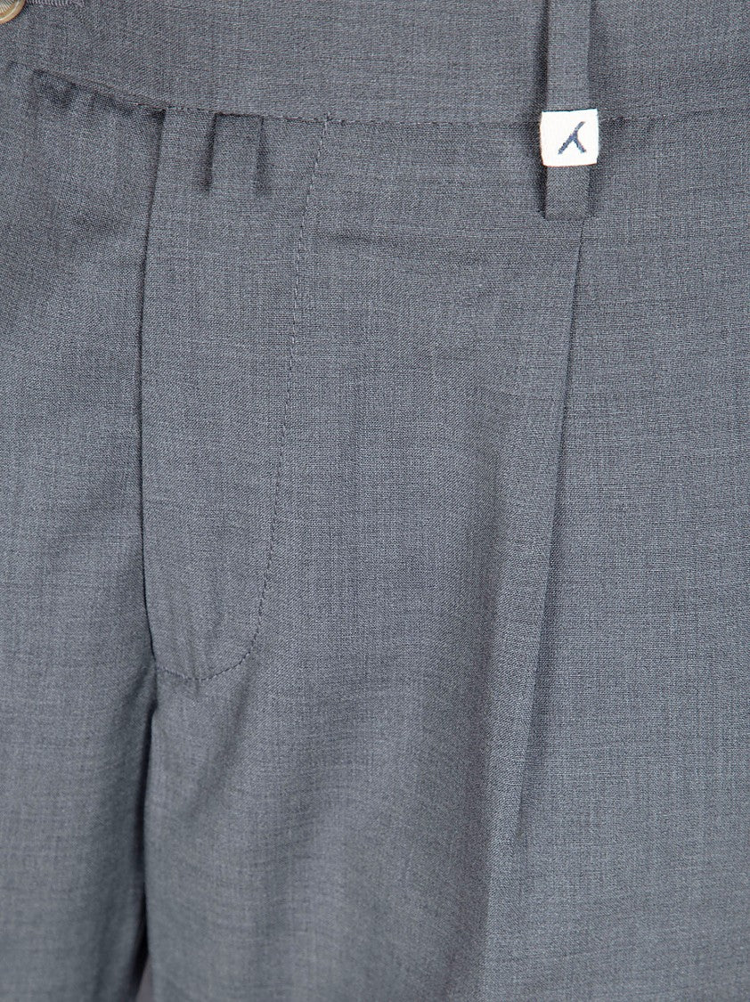 Myths Tailored Medium Grey Trousers With Classic Waistband And Cuffed Hems