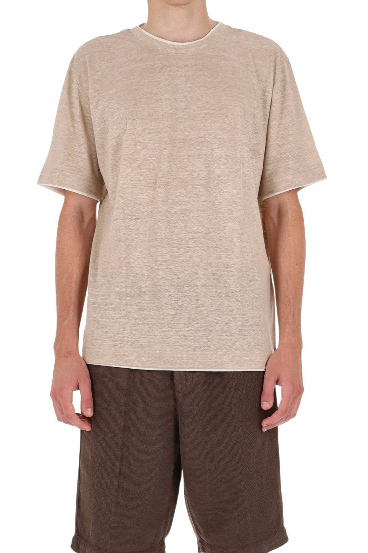 Eleventy High Neck Linen Jersey T-Shirt