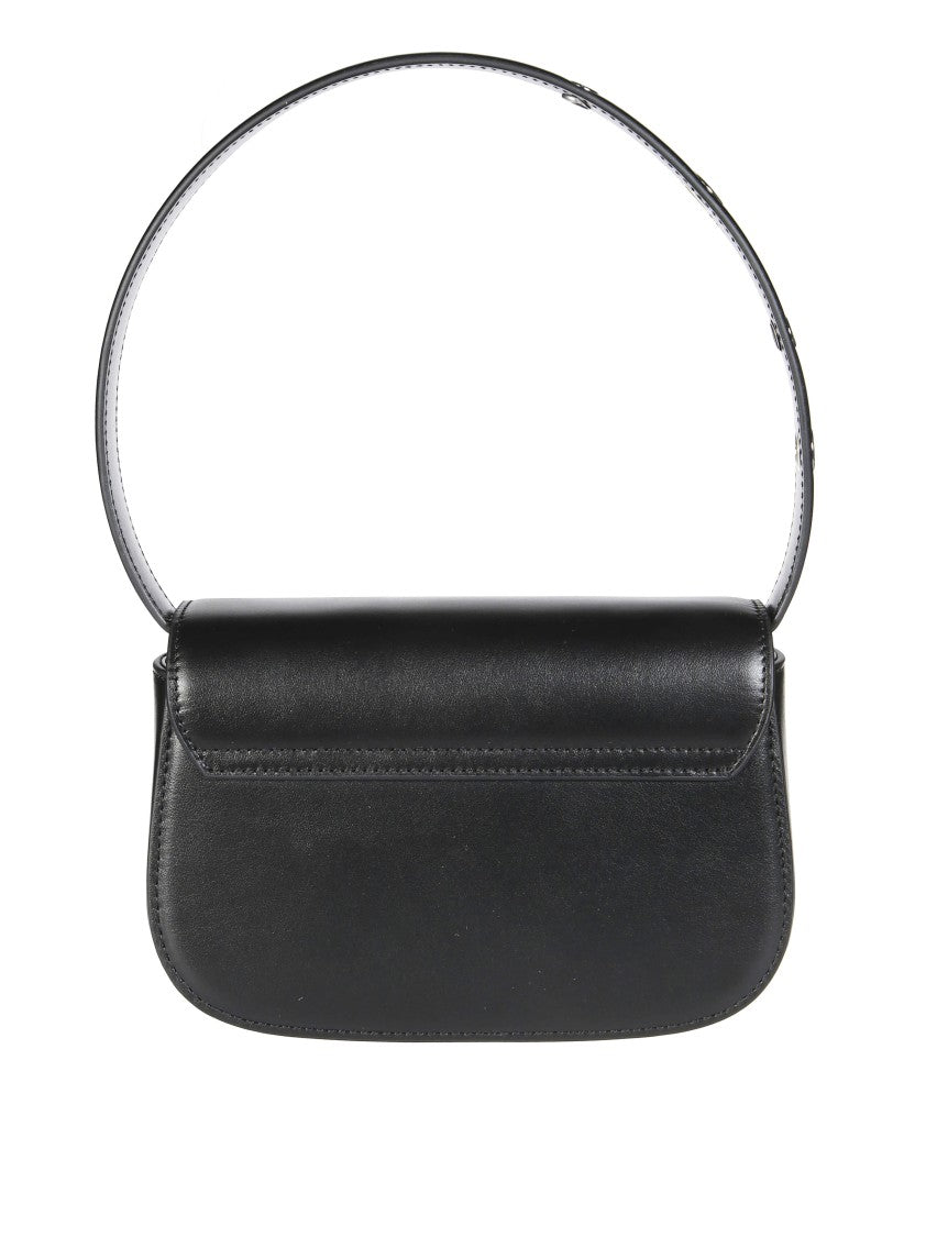 Diesel Structured Black Leather Handbag