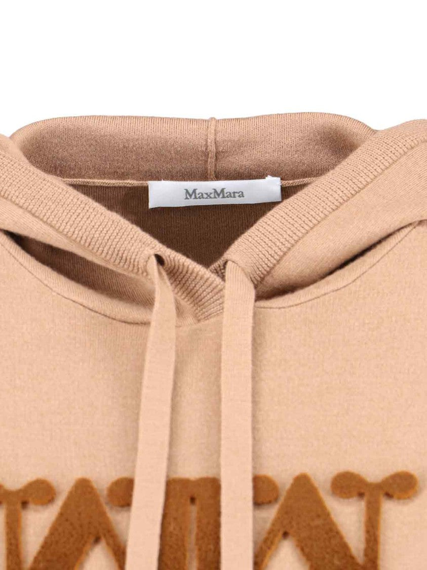Max Mara Hoodie-Style Sweater With Textured Logo Design