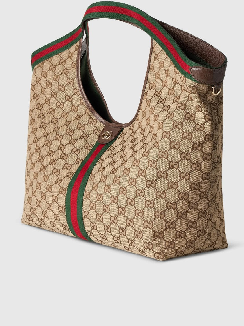 Gucci Giglio Large Beige Canvas Tote