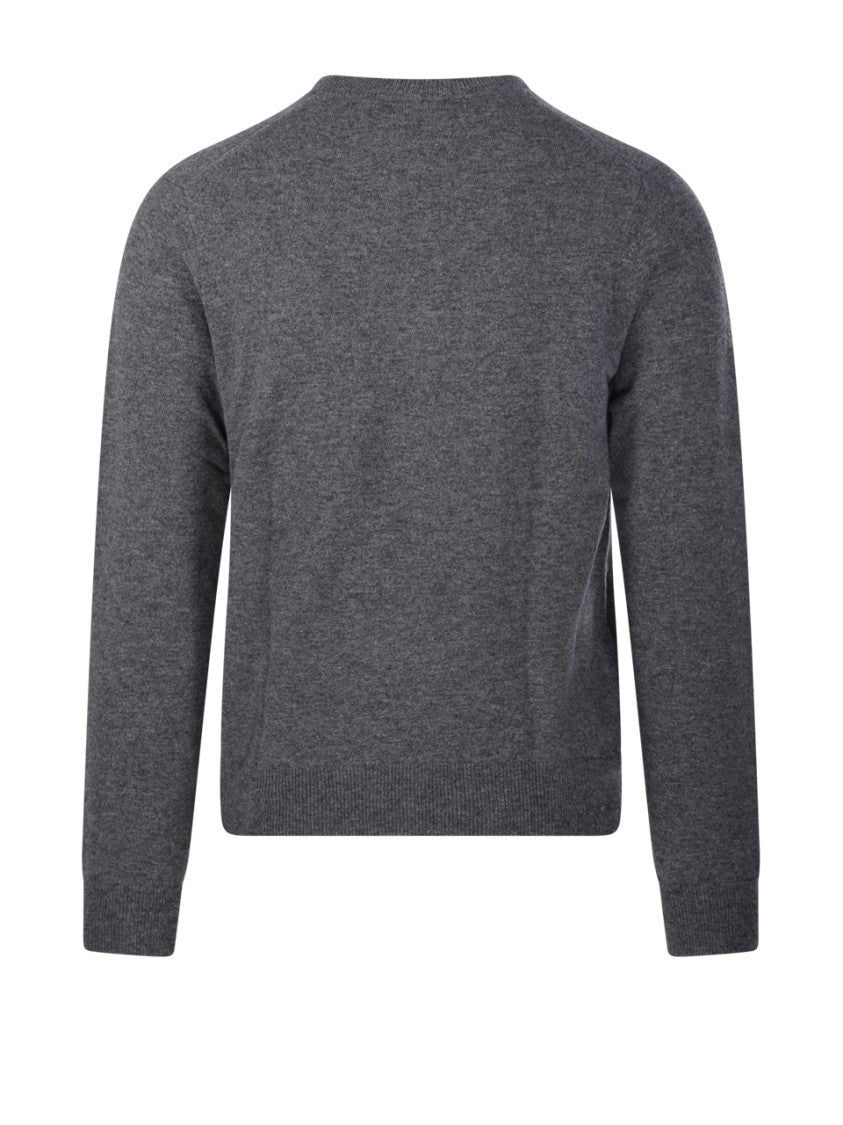 Comme Des Garçons Textured Grey Wool Pullover