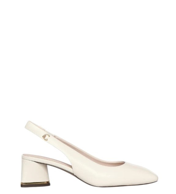 Coccinelle Slingback Pumps With Customized Chunky Heel And Mini Logo