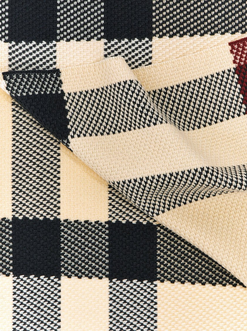Burberry Timeless Check Wool Scarf With Fringed Edges