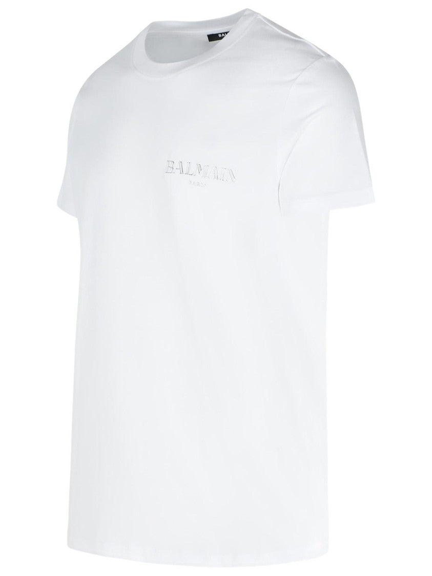 Balmain White Cotton T-Shirt