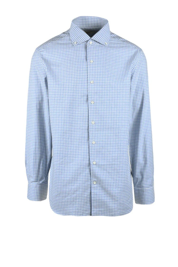Emanuele Maffeis White/Light Blue Striped Cotton Shirt