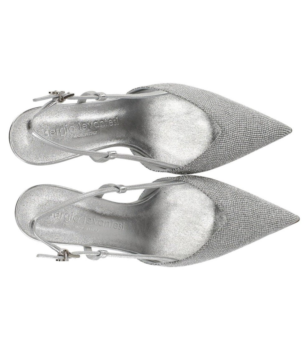 Sergio Levantesi Giulia Silver Slingback Pump