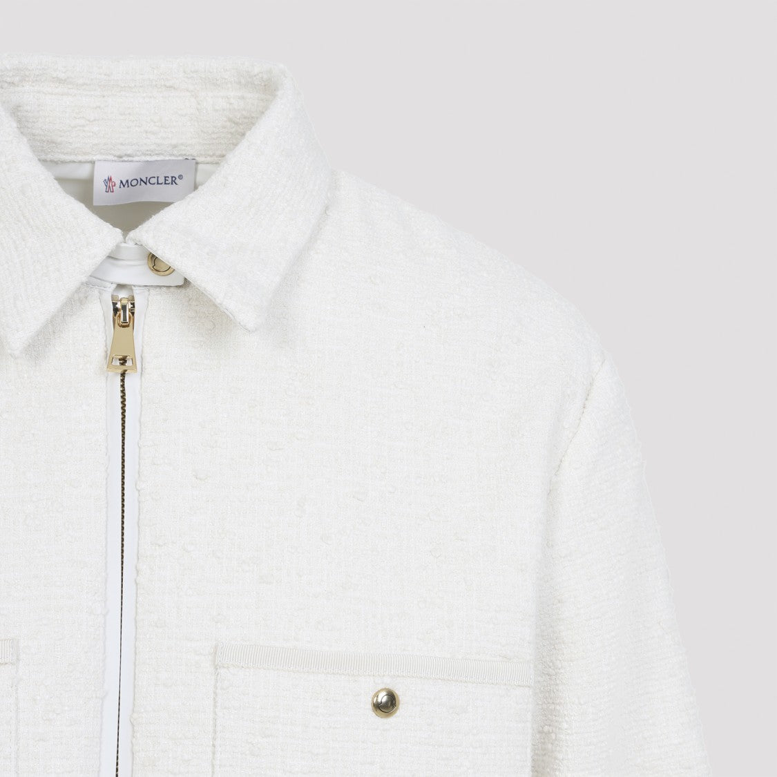 Moncler Textured Long-Sleeved Shirt With Quilted Back Panel
