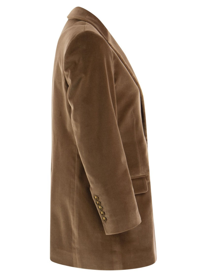 Saulina Antonia - Single-Breasted Velvet Jacket