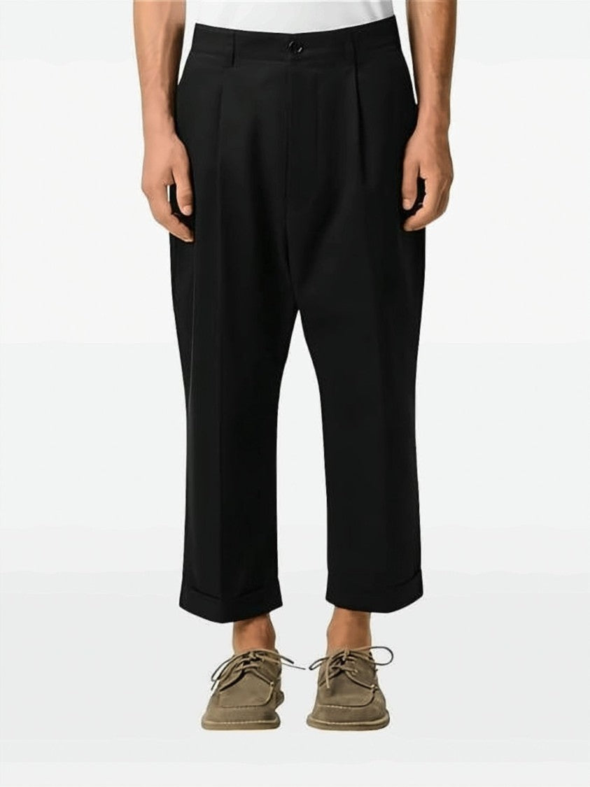Ami Paris Cropped Tailored Straight Pants
