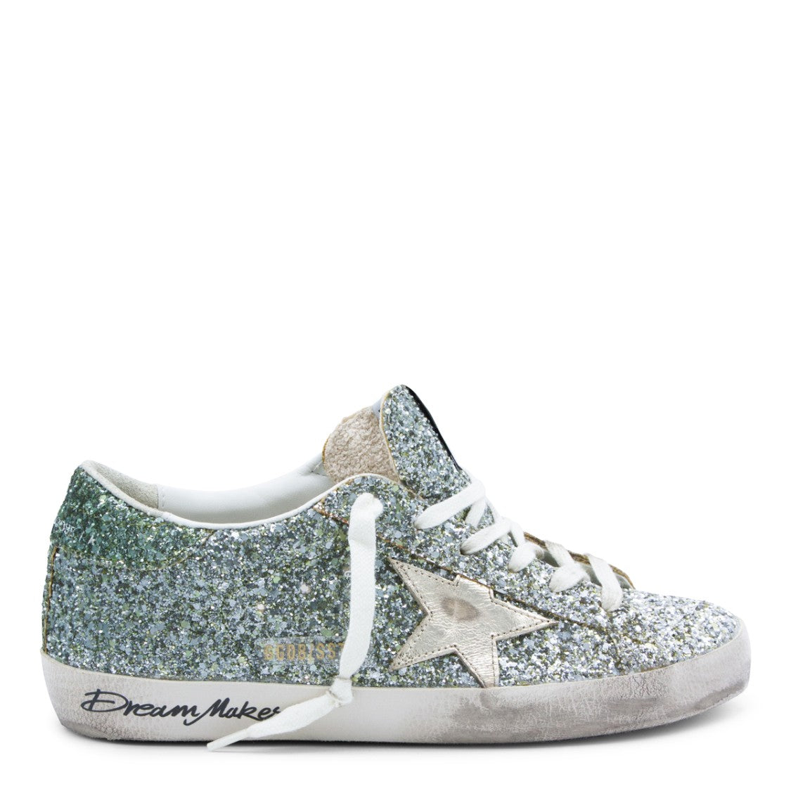 Golden Goose Silver Glitter-Covered Low-Top Sneakers