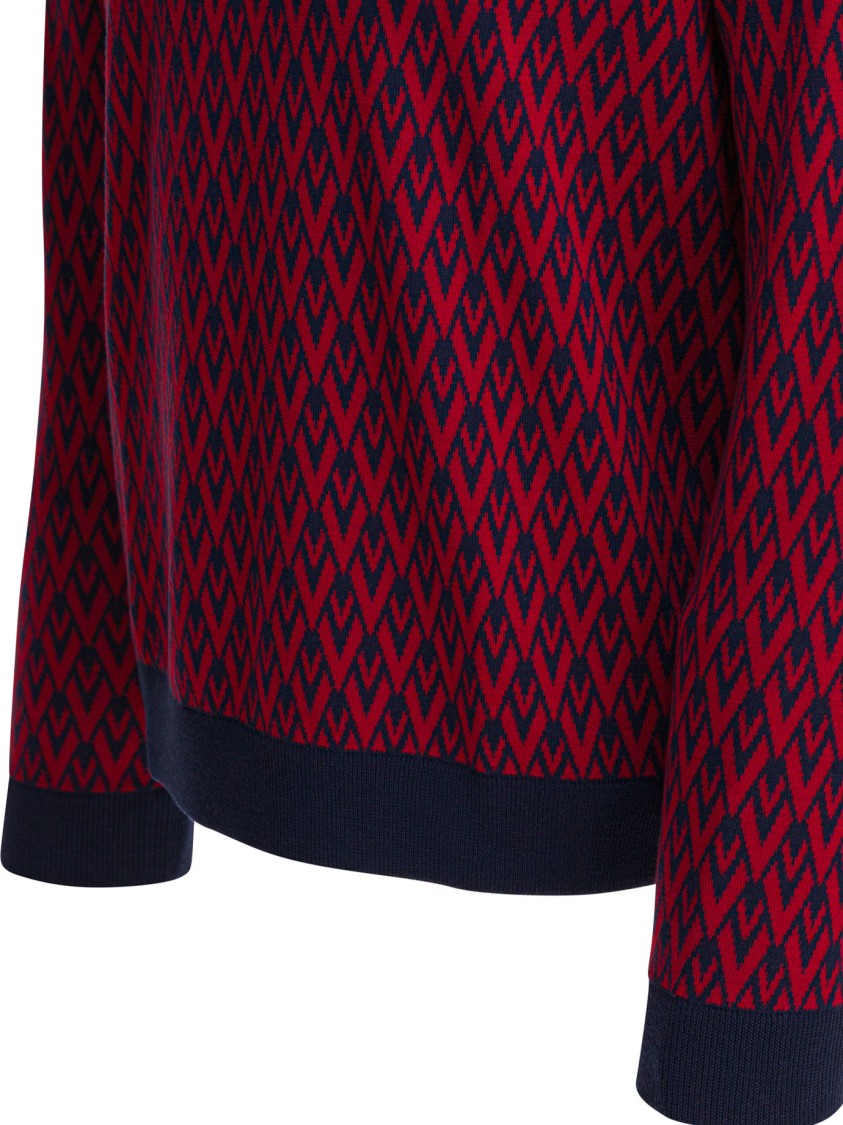 Valentino Fitted Geometric Pattern Knitwear